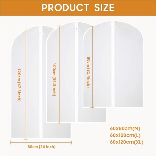 10x clear polythene garment - clear,